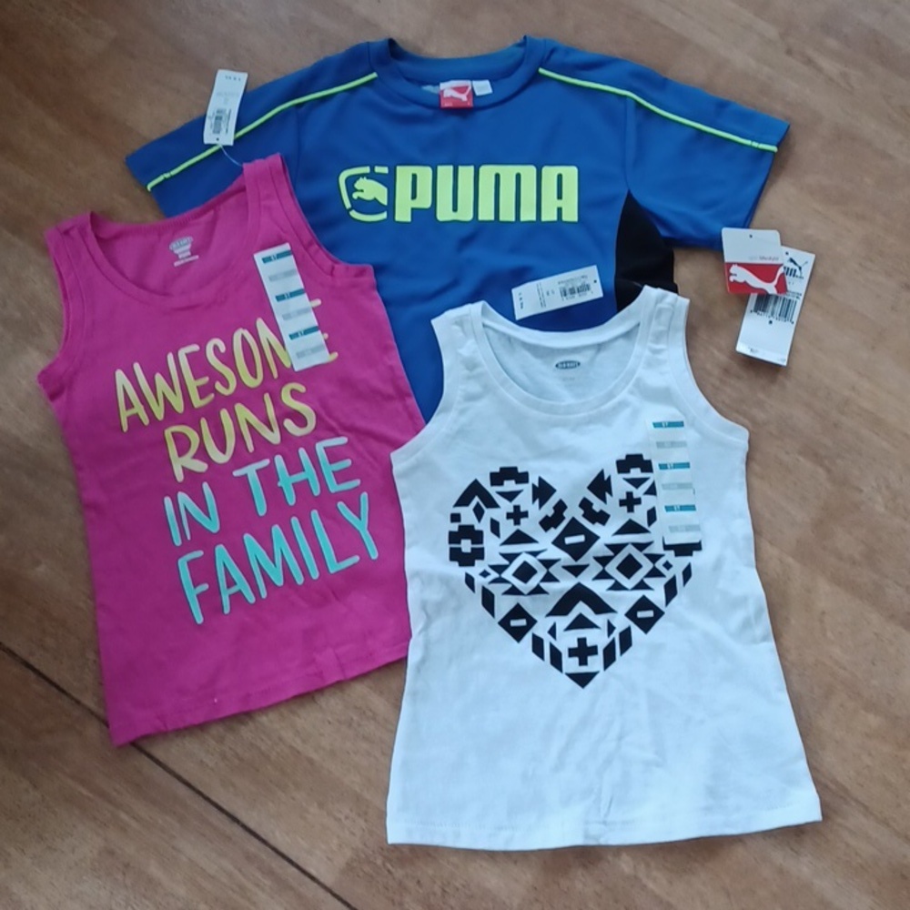 Puna, old Navy tank tops, tee shirts girls size 5 T new with tags